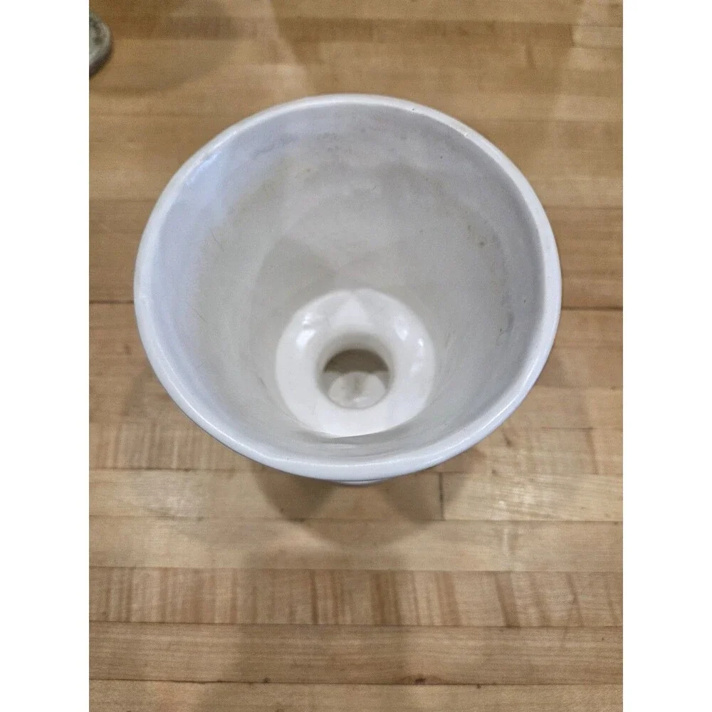 Vintage McCoy Floraline 474 White Ribbed Pedestal Vase